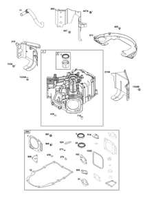 Cylinder Group Diagram and Parts List for 356777-0149-B5 200000 - 399999 Briggs and Stratton Engine